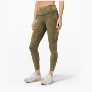 lululemon Fast & Free High-Rise Ice Wash Moss Green